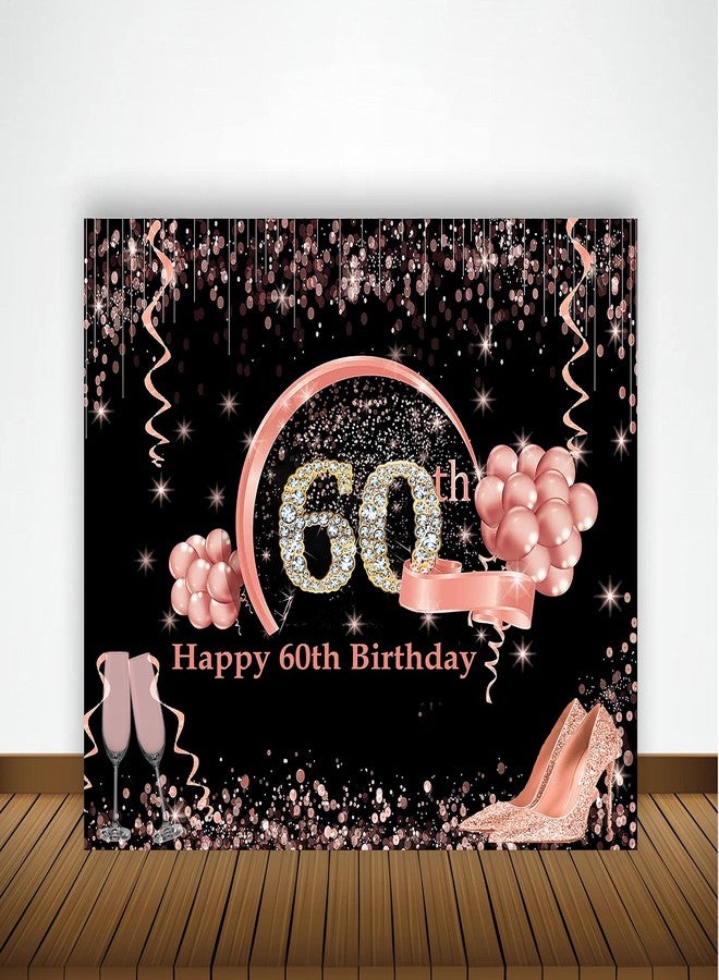 Theme My Party 60th Milestone Birthday Party Decoration Happy Birthday Backdrop Banner (6FT X 4FT) - Image 1